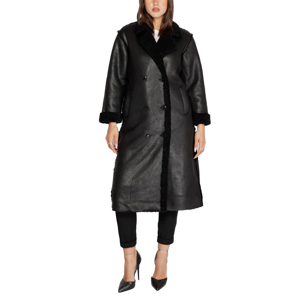 Cleré Schwarzer Polyester-Mantel
